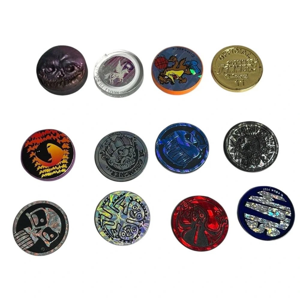 POG 90s 600+ POGS 12 Plastic Slammers Tubes Skulls Blades Nostalgia Vtg Retro